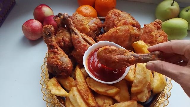 Жареные голен с картошкой