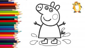 Мультик - раскраска для детей ГЕРОИ МУЛЬТИКА СВИНКА ПЕППА. Учимся рисовать вместе // ОБУЧАШКА ТВ