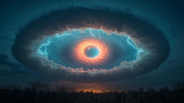 Celestial Halo Ignited 🌪️ 2-Hour Awe-Inspiring Ambience ｜ Burning Aurora & Spiral Lightning