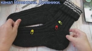 №333 Мужские шерстяные носки спицами с высоким пагаленком на 43 размер. Рассказываю как вязала.Обзор