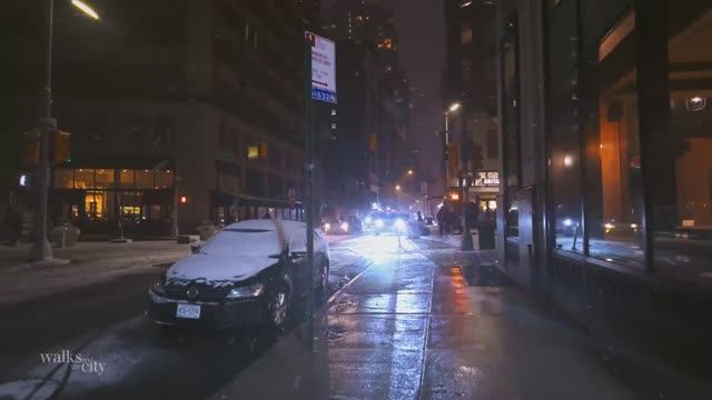 ❄️ Манхэттен, Нью-Йорк - снежная ночная прогулка по Нью-Йорку 🗽 смотреть онлайн