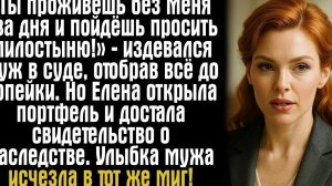 «Ты проживёшь без меня два дня и пойдёшь просить милостыню!» — издевался муж в суде, отобрав всё...