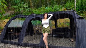 ☔️Кемпинг под дождём с роскошным укрытием | Хэллоуинский лагерь ASMR