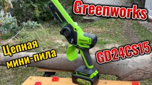Цепная мини-пила Greenworks GD24CS15 24V 2010107