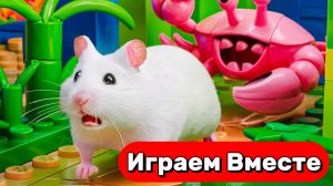 УМНЫЙ ХОМЯК СБЕГАЕТ ИЗ ОГРОМНОГО ЛАБИРИНТА С КРАБОМОНСТРОМ И ЛОВУШКАМИ 🐹 ВИДЕО ДЛЯ ДЕТЕЙ