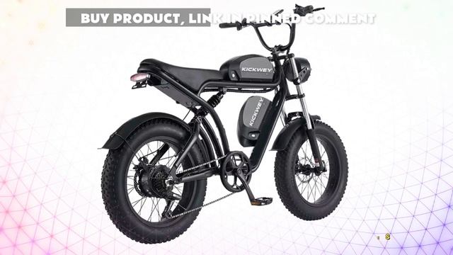 KICKWEY K7 Electric Bike 1500W Motor 48V 23AH Battery 20" Fat Tire Dirt Bike Electric Bike смотреть онлайн