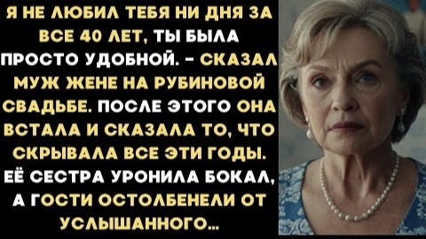 ИСТОРИЯ ИЗ ЖИЗНИ/Я не любил тебя ни дня, за все 40 лет,- сказал муж жене на рубиновой свадьбе смотреть онлайн