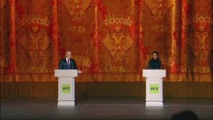 Владимир Путин и Маргарита Симоньян на 20-летии RT