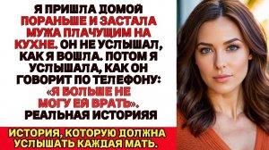 Пришла домой пораньше и застала МУЖА ПЛАЧУЩИМ на кухне то что он сказал по ТЕЛЕФОНУ уничтожило меня