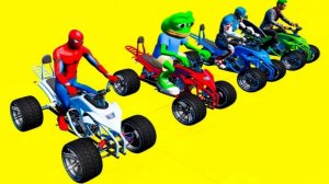 Супер гонки на квадроциклах с Человеком-пауком на морской рампе Гоночные мотоциклы супергерои