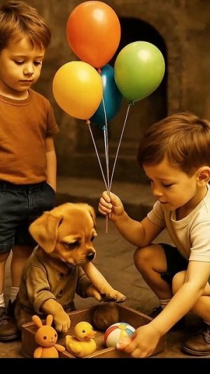 The poor puppy didn't have room rent so, his rich friends making fun of him