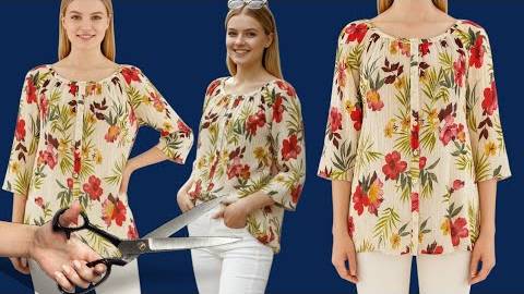 Выкройка ✂️ Блузка с рукавами реглан 3/4 смотреть онлайн