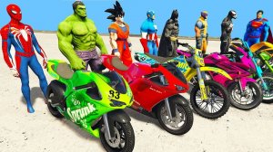 ЧЕЛОВЕК-ПАУК и МОТОЦИКЛЫ Вызов над Морем Рампа! СУПЕРГЕРОЙ, Халк, Гоку, Железный человек, Мотогонки