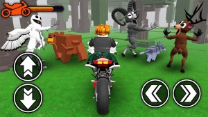 Катаюсь на МОТОЦИКЛЕ в «99 ночей в лесу» Анимация Роблокс