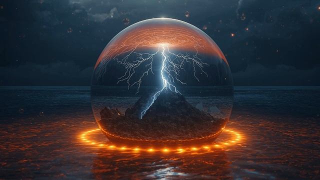 Storm In A Glass Sphere 🌊 2 Hour Dreamlike Ambience  Mountain Sized Orb & Silent Lightning