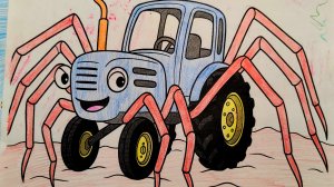 Синий трактор паук! И другие машины пауки