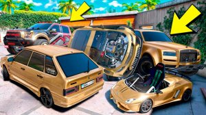 Угнал кучу золотых чит тачек и огромный монстр трак у мажора за 180 сек! Битва воров в ГТА 5 Онлайн