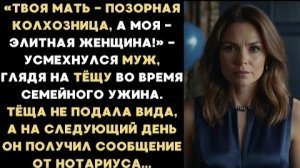 ИСТОРИЯ ИЗ ЖИЗНИ/Твоя мать-позорная колхозница, а моя-элитная женщина,- усмехнулся муж