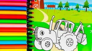 Раскраска Синий трактор 🚜 Видео для детей ❤️