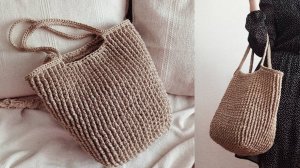 Сумка-шоппер из джута.