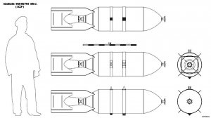 Авиабомба ФАБ-500 М43 500 кг. Чертёж. FAB 500 M43. Drawings.