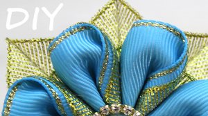 Мастер-класс канзаши Новый год. Новогодний цветок