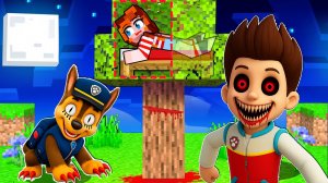 😳 Я СПРЯТАЛАСЬ ОТ ЗЛОГО ЩЕНЯЧЕГО ПАТРУЛЯ НА СЕКРЕТНОМ ДЕРЕВЕ В МАЙНКРАФТ