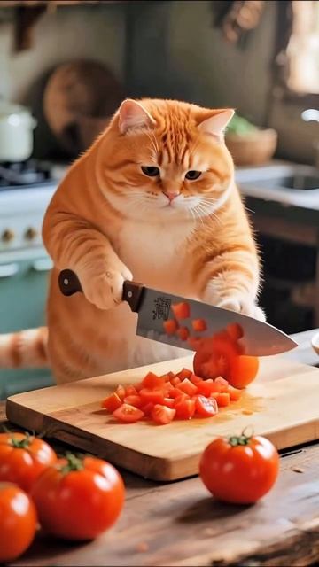 Кот любит картошку Фри