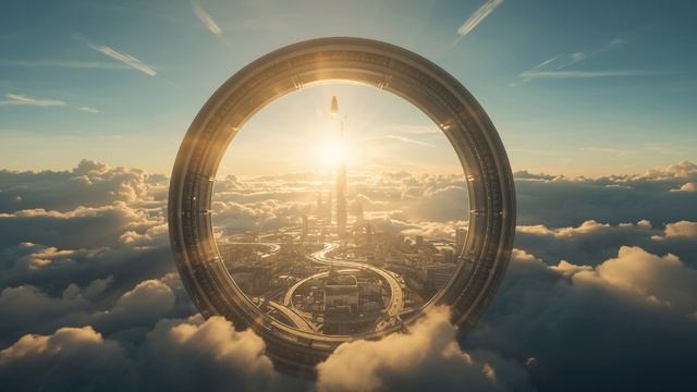 Gravity Gate City 🌆 2 Hour Surreal Ambience  Rotating Gate & Shifting Gravity  Impossible Beauty