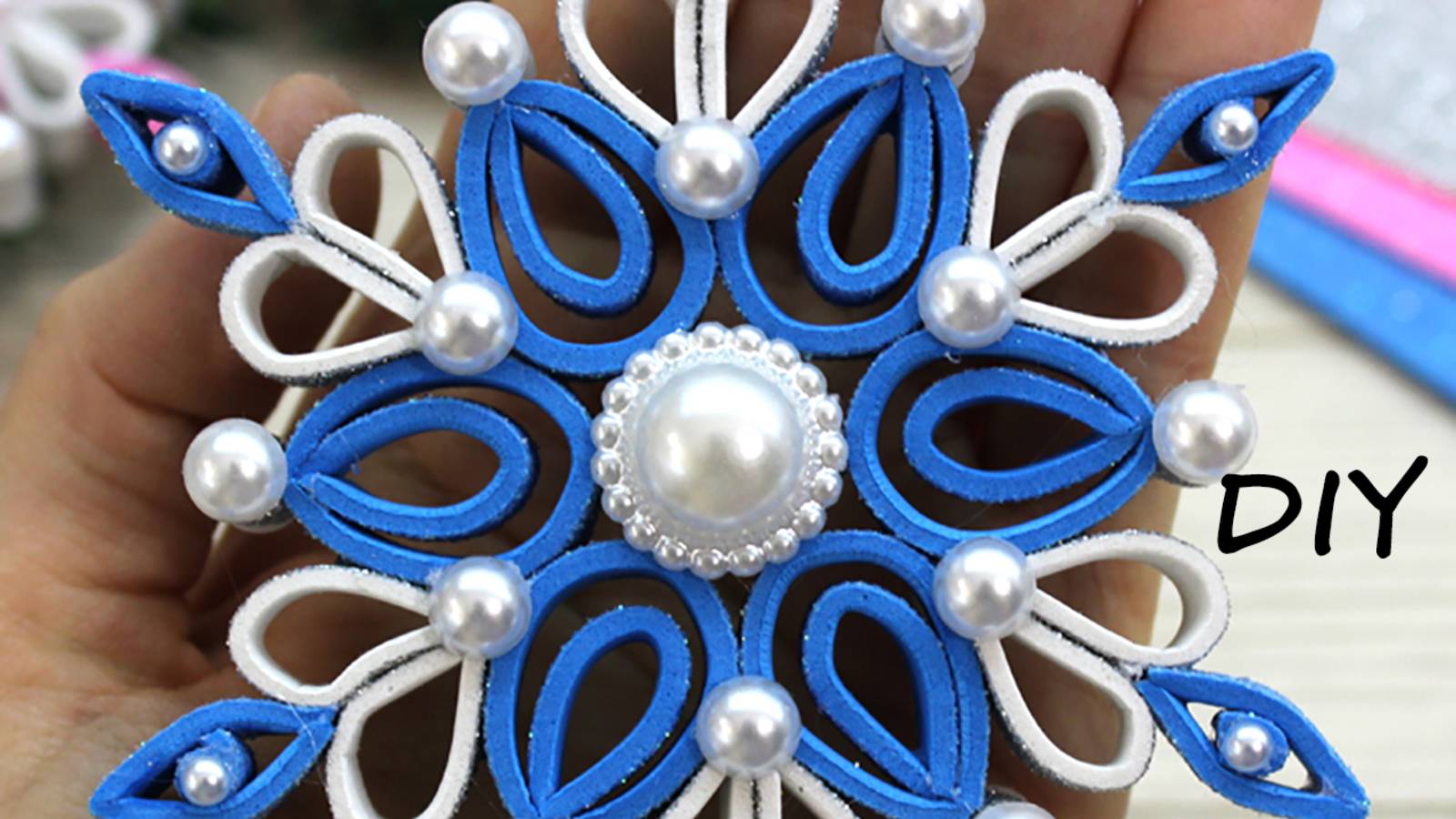 Мастер-класс снежинка из фоамирана своими руками. Новогодняя снежинка смотреть онлайн