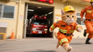 Мультики для детей, котик хочет стать пожарным, мультфильм детям
