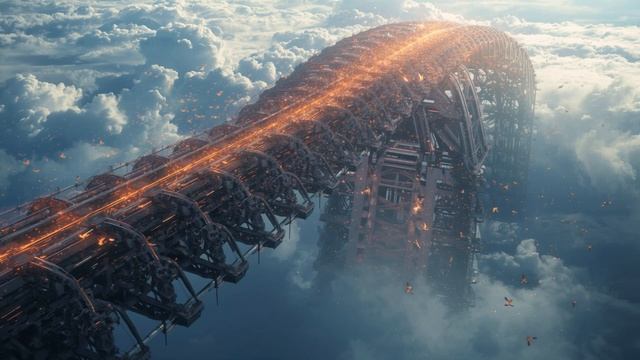 Spine Across The Clouds 🌉 2 Hour Majestic Ambience  Mechanical Vertebrae & Luminous Birds  Alive