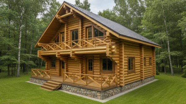 Дом из оцилиндрованного бревна 173 м2 в Вологде