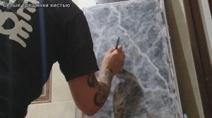 Имитация мрамора с прожилками и трещинками - Декоративная штукатурка.