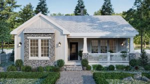 Самый красивый дом 12x15 м! 💫 Одноэтажный шедевр с камином и 3 спальнями