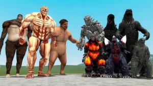 ⚡ Персонажи Attack on Titan VS Godzilla 2021, Mecha Godzilla, Space Godzilla и другие | Garry’s Mod