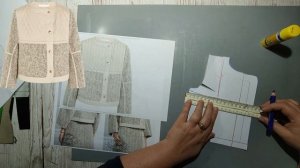 Моделирование. Сложный рукав, перенос вытачки, жакет. Выкройка № 1845.