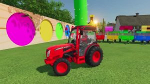 ДЕТСКИЙ ТРАКТОР РАБОТАЕТ НА ФЕРМЕ. МУЛЬТИК ПРО КРАСОЧНЫЙЕ ТРАКТОРА.