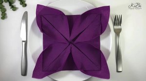 Цветок. Сервировка Бумажных Салфеток На Стол. Как красиво сложить салфетку