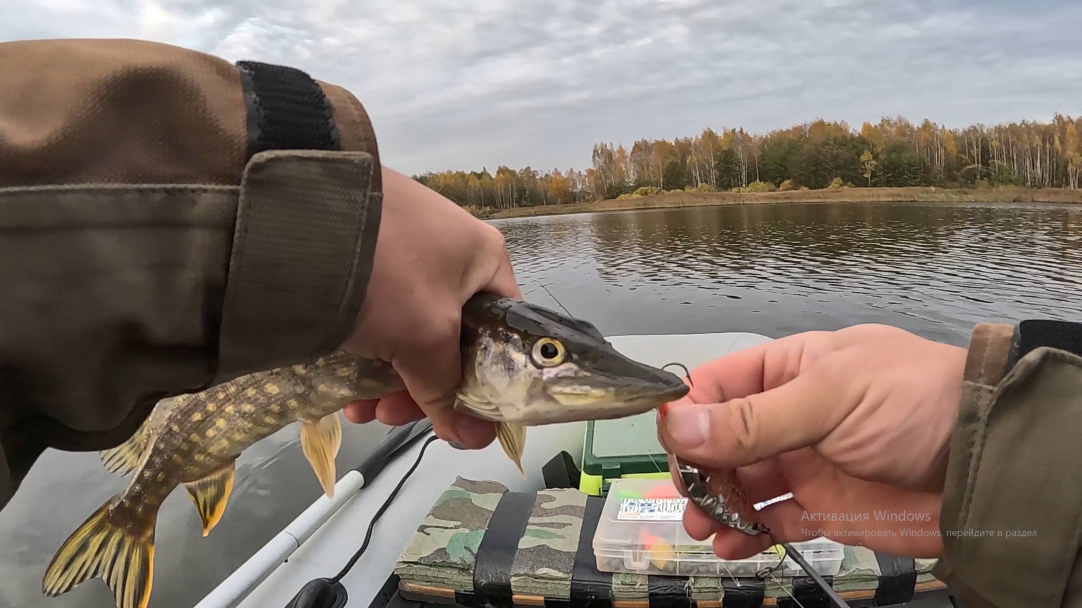 Рыбалка в октябре 2025. Щука на спиннинг с лодки смотреть онлайн