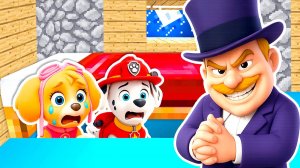 ЩЕНЯЧИЙ ПАТРУЛЬ СПРЯТАЛСЯ под КРОВАТЬЮ от МЭРА ХАМДИНГЕРА в МАЙНКРАФТ PAW PATROL МУЛЬТИК