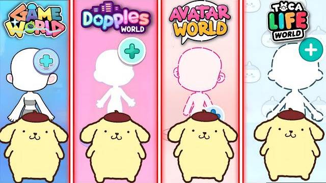 ПОМПУРИН В 4 ИГРАХ! Создай самого милого пуделя из Sanrio в Avatar World, Dopples, Game World смотреть онлайн