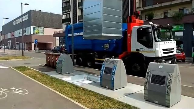Коммунальная техника. Мусоровоз инновационный + бак заглублённый