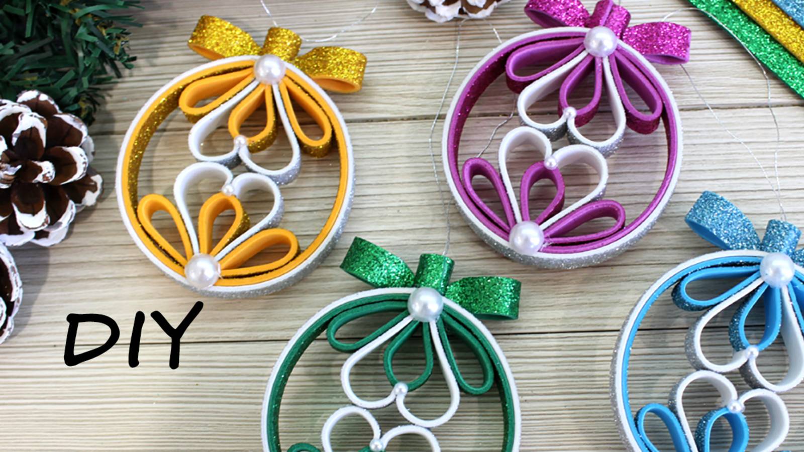 Новогодние игрушки из фоамирана. Ёлочные игрушки своими руками смотреть онлайн