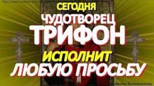 Сегодня святой Трифон поможет в любой просьбе. Просите исцеления, хорошей работы, защиты от врагов