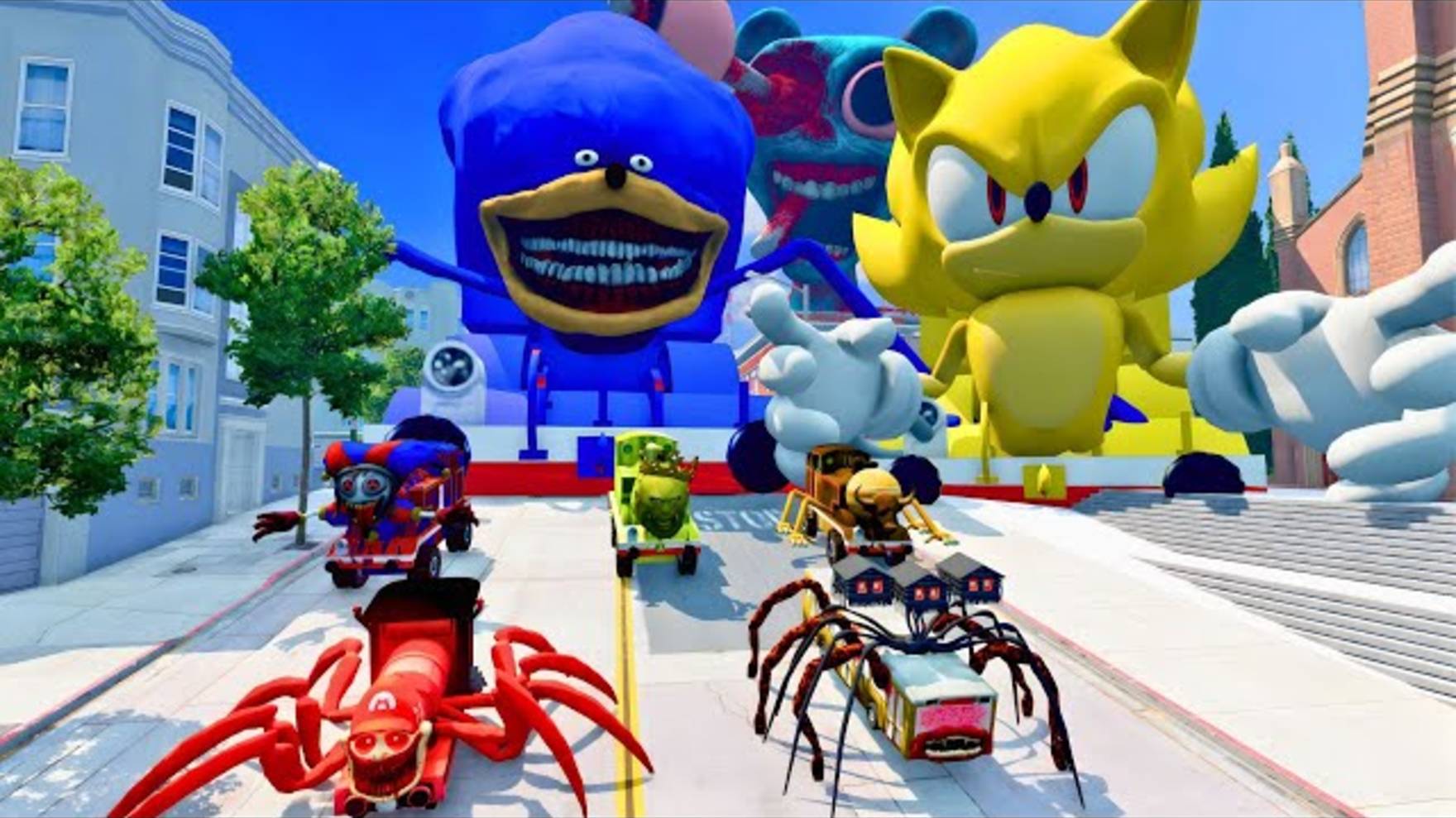 ВСЕ МОНСТРЫ против сломанного моста с пожирателем ЗВУКОВ в бимке смотреть онлайн