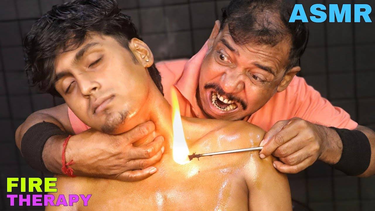 Intense Fire Massage By ASIM ｜ Unwanted Hair Removal,Ear Cleaning,Head Massage ASMR Relaxation смотреть онлайн