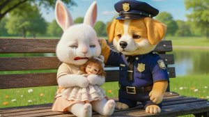 Мультики для детей, собачка стал полицейским и помогает другим животным, мультфильм детям