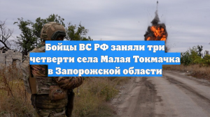 Бойцы ВС РФ заняли три четверти села Малая Токмачка в Запорожской области