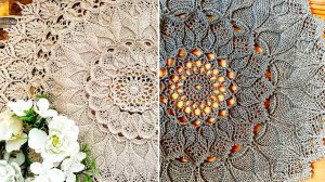 9. Вязание крючком. 36-40 ряды. Салфетка Arcanowave. Мастер класс по вязанию.mp4